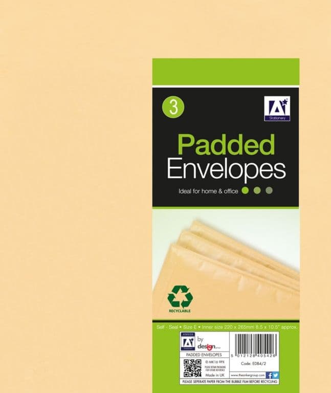 Anker Padded Brown Envelopes - 240 x 275 Pack 3