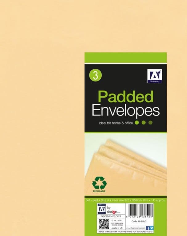 Anker Padded Brown Envelopes - 290 x 370 Pack 3