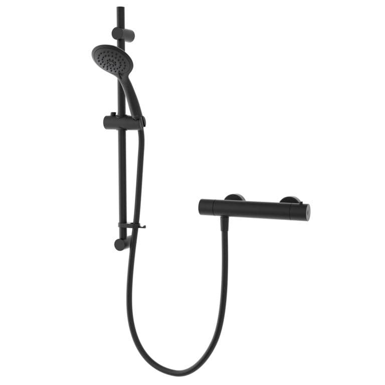 Aqualisa Round Bar Valve Mixer Shower - Matt Black