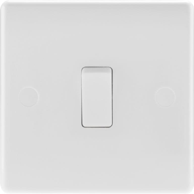BG 2 Way White Round Edge Switch - 1 Gang