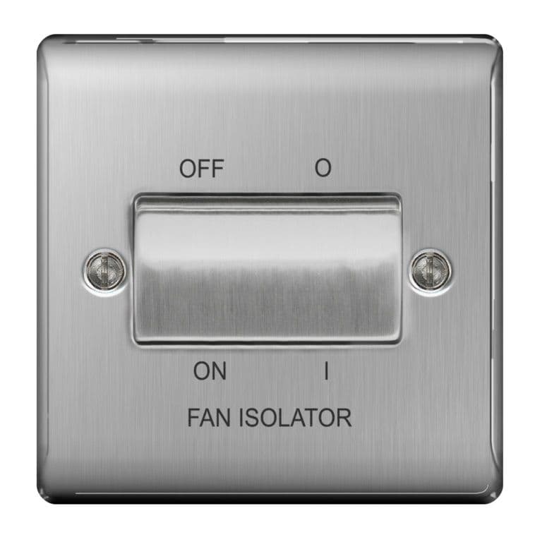 BG Steel 10ax Plate Switch Fan Isolater - 3pole