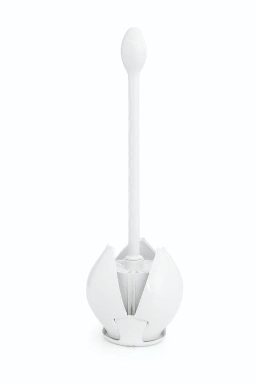 Blue Canyon Lotus Toilet Brush & Holder - White