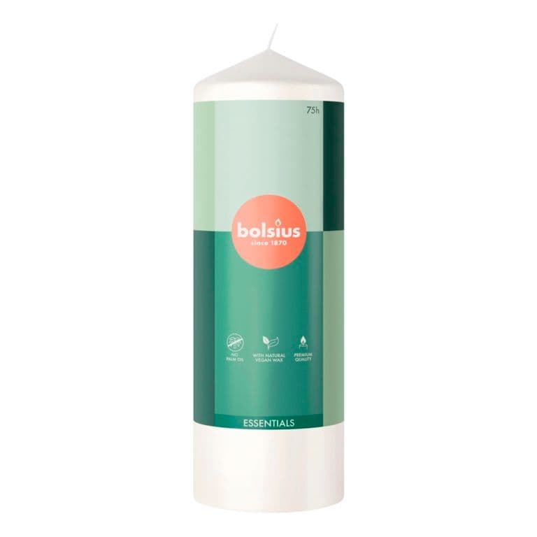 Bolsius Pillar Candle White - 200mm x 58mm