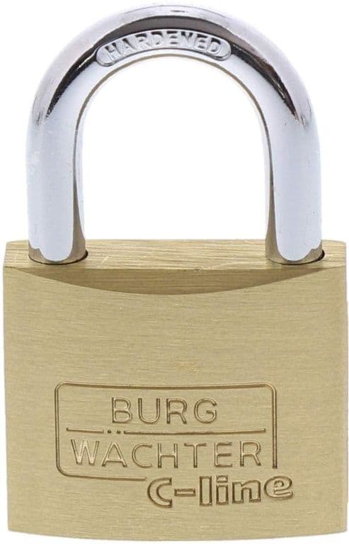 Burg-Wächter C Line Standard Shackled Brass Padlock - 60mm