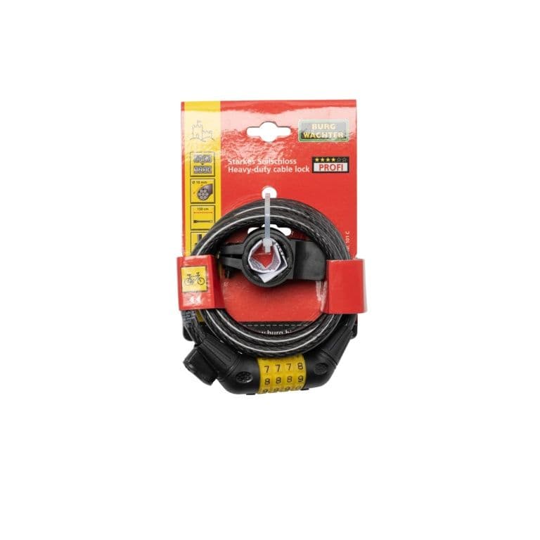 Burg-Wächter Combination Locking Cable with LED - 10mm x 1500mm