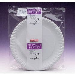 Caroline White Paper Plates (20) - 9" 23cm