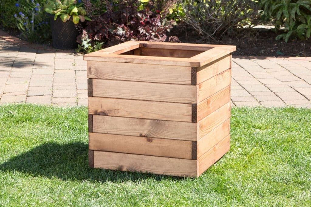 Charles Taylor Large Square Wooden Planter - W47 x D47 x H38cm