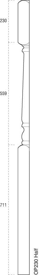 Cheshire Mouldings Newel Half Pine - 230mm