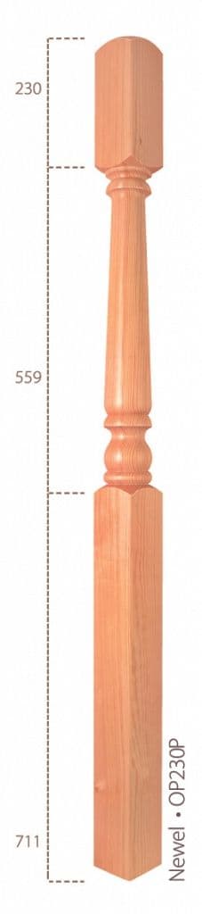 Cheshire Mouldings One Piece Newel Pine - 91mm