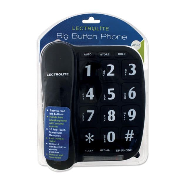 Connect-It Big Button Speaker Phone - Black or White