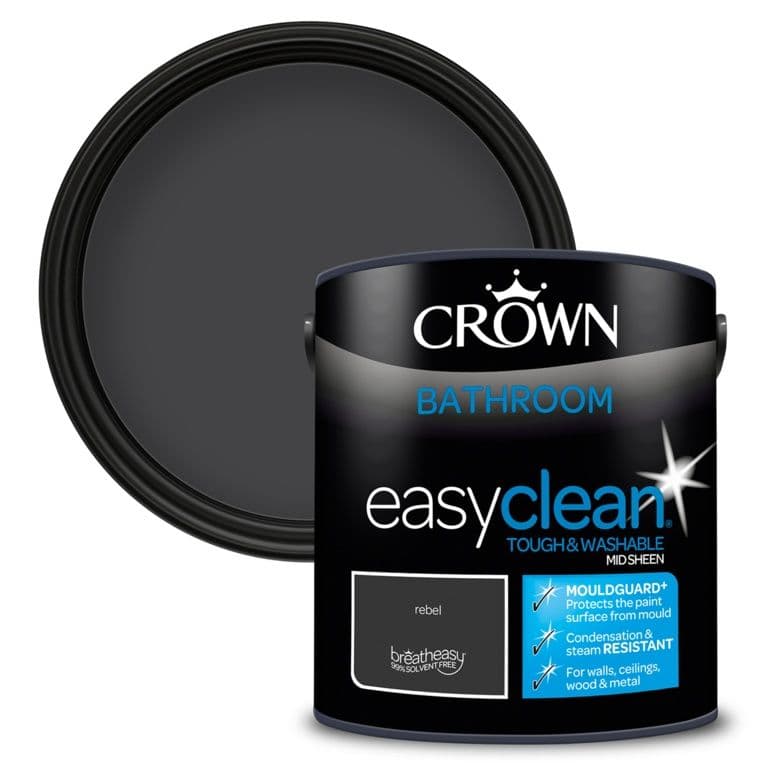 Crown Easyclean Bathroom Mid Sheen 2.5L - Rebel