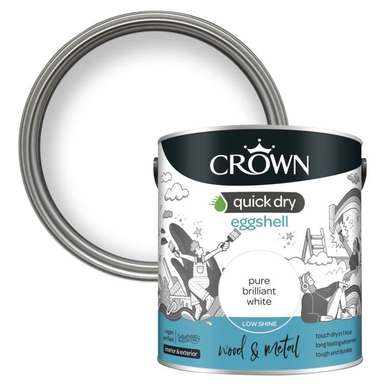 Crown Quick Dry Eggshell Brilliant White - 2.5L