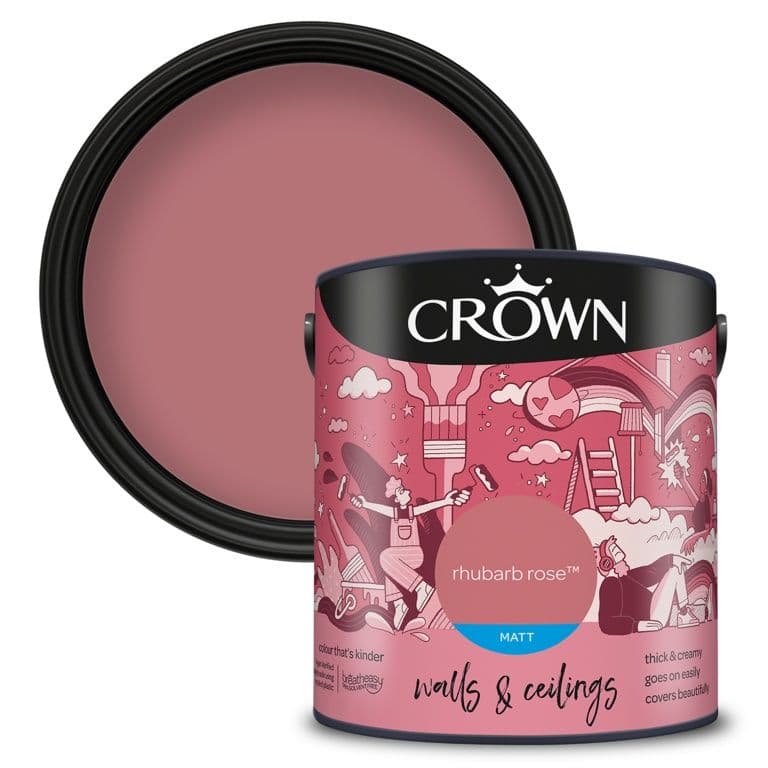 Crown Walls & Ceilings Matt 2.5L - Rhubarb Rose