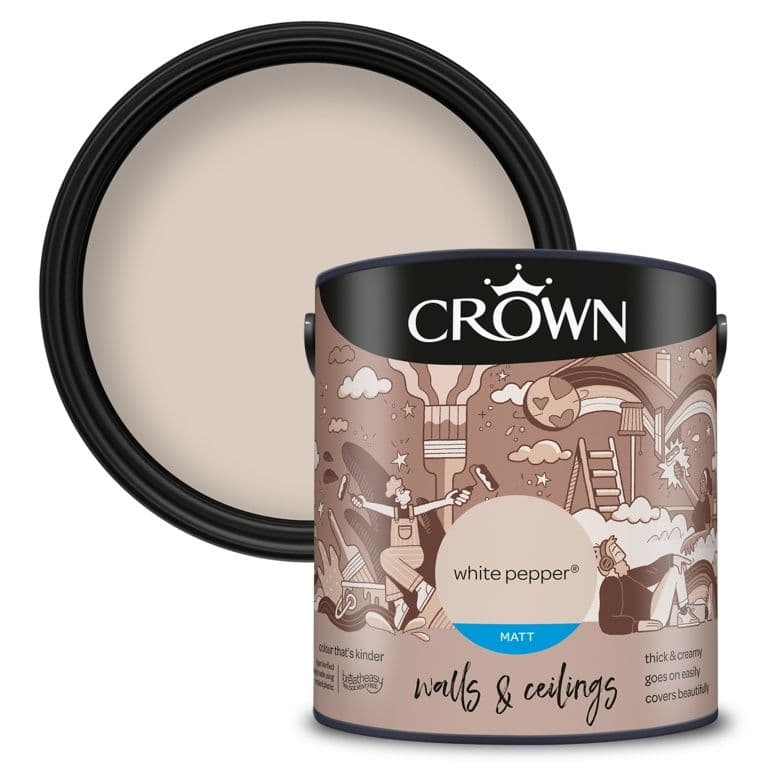 Crown Walls & Ceilings Matt  2.5L - White Pepper