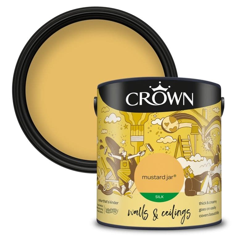 Crown Walls & Ceilings Silk 2.5L - Mustard Jar