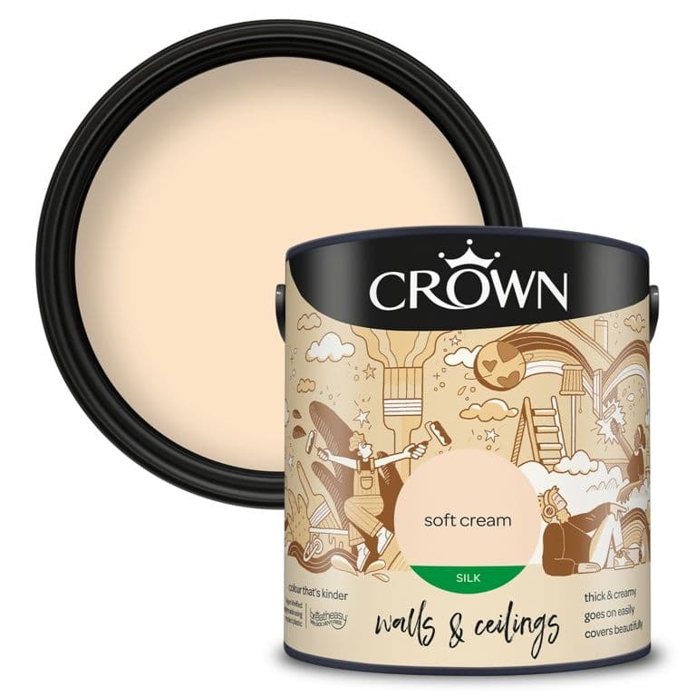 Crown Walls & Ceilings Silk 2.5L - Soft Cream