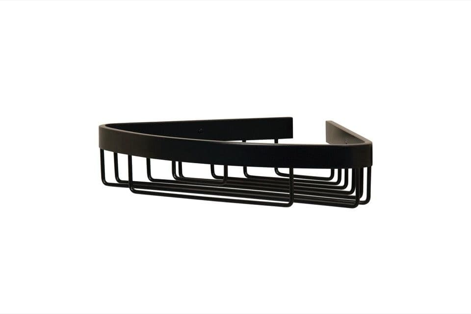 Croydex Aluminium Chunk Corner Basket - Black
