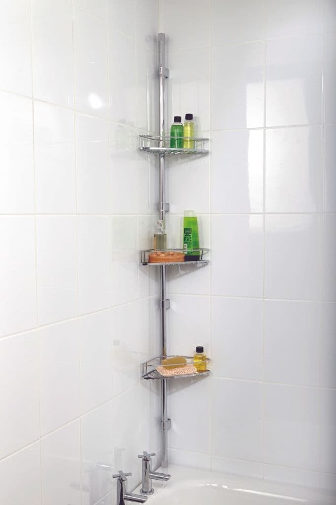 Croydex Corner Storage Basket Set - Chrome