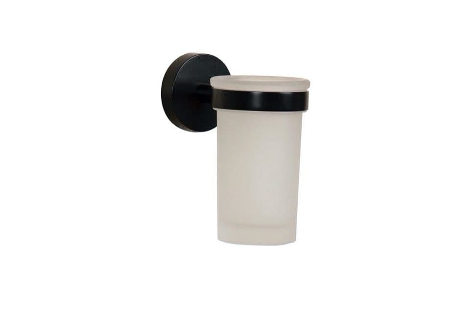 Croydex Flexi Fit Matt Black Tumbler And - Holder