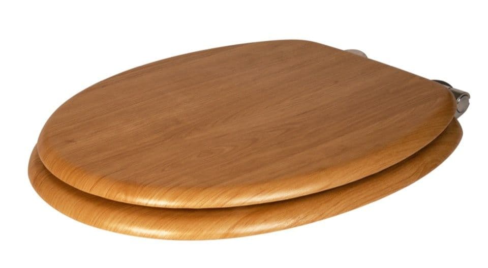 Croydex Light Oak Flexi Fix Toilet Seat - Soft Close Quick Release