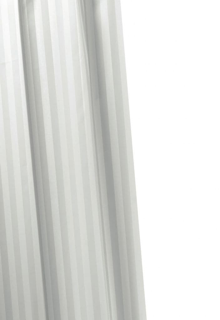 Croydex Woven Stripe Shower Curtain - 1800mm x 1800mm White