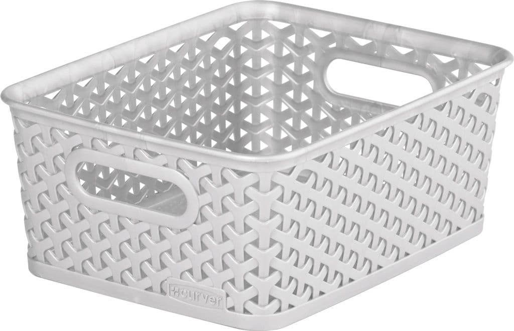 Curver Nestable Rattan Basket - 4L Grey