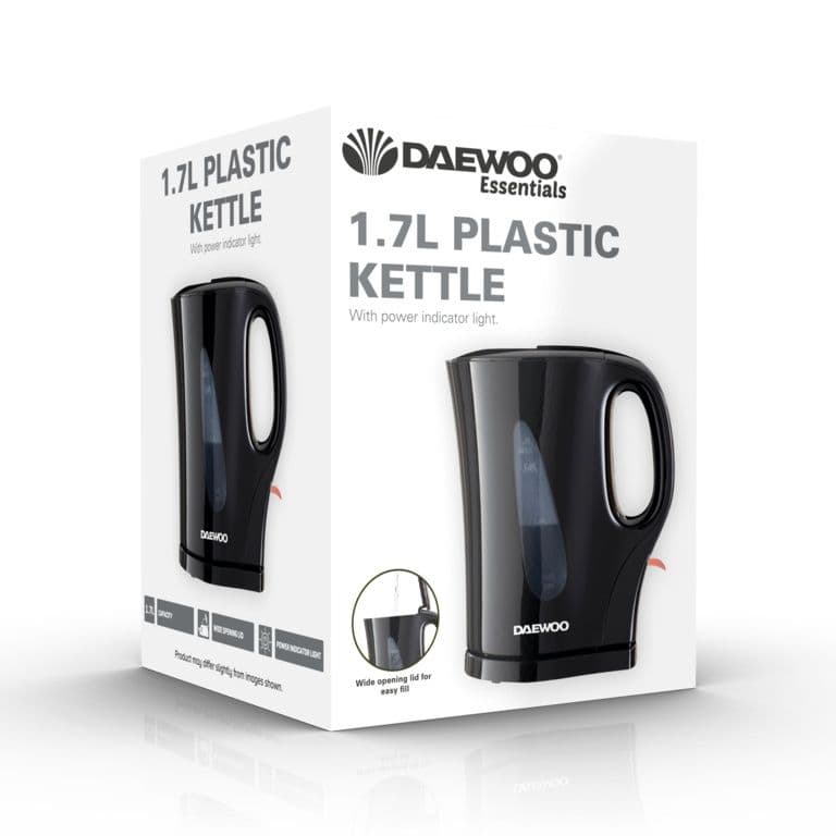 Daewoo Plastic Kettle 1.7L - Black