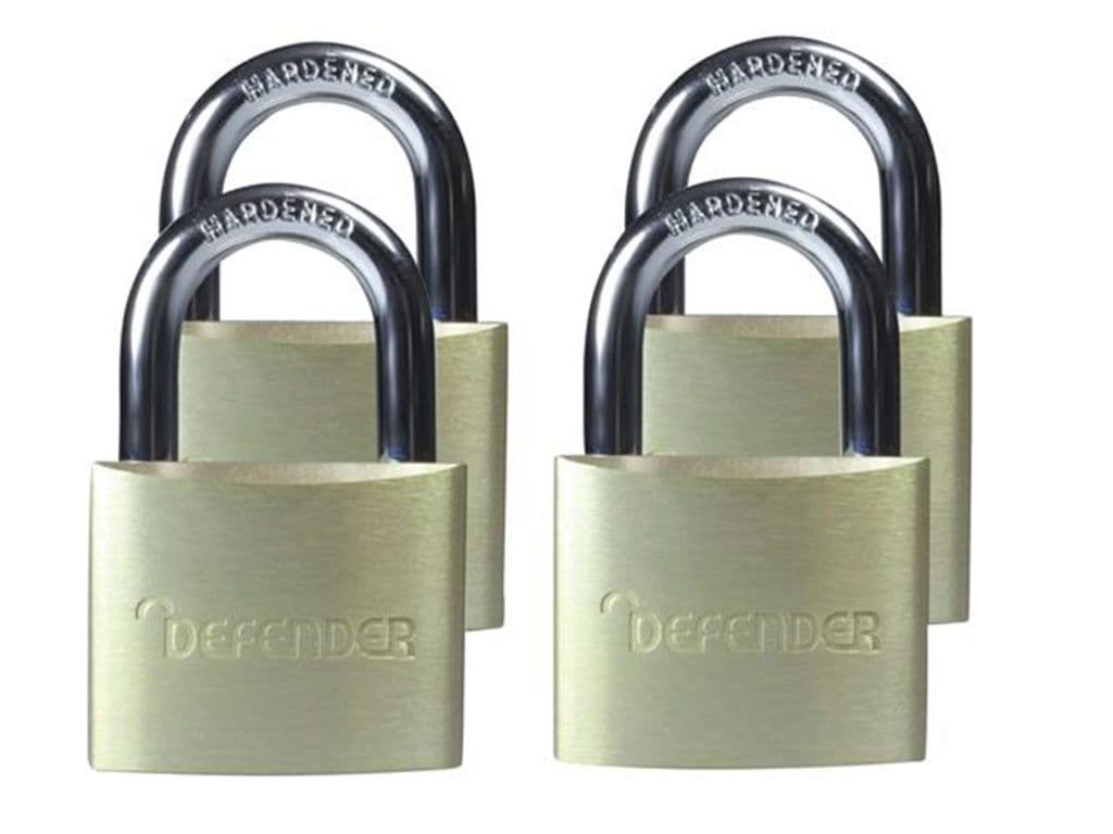 Defender Aluminium Padlock Quad Pack - 40mm
