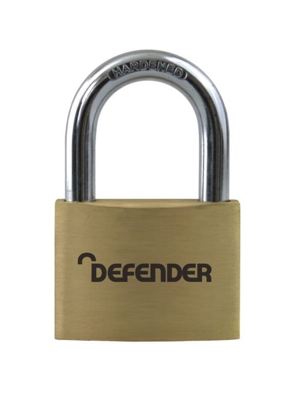 Defender Brass Padlock Branded - 60mm