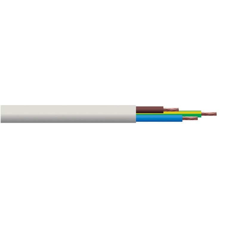 Dencon 3 Core Round Flex White - 5m x 0.75mm2