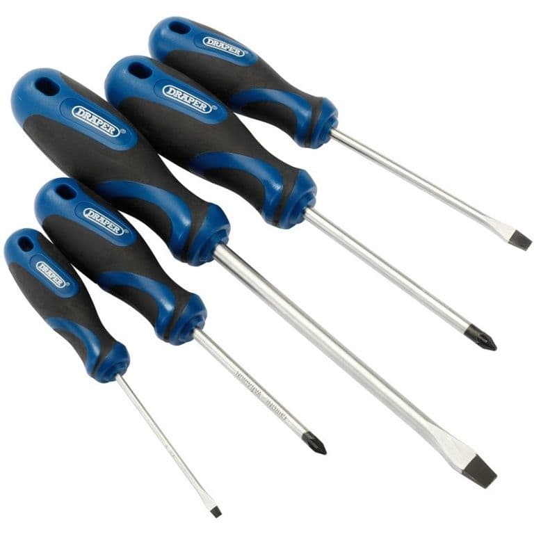 Draper Soft Grip Screwdriver Set - 5 Piece