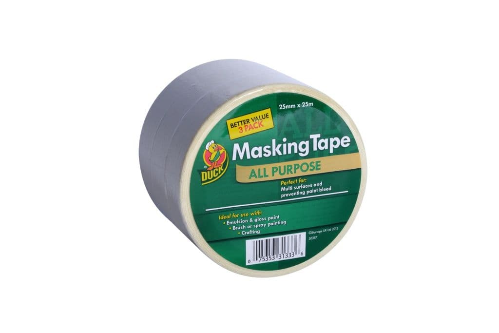 Duck Tape All Purpose Masking Tape - Beige 25mm x 25m Triple Pack