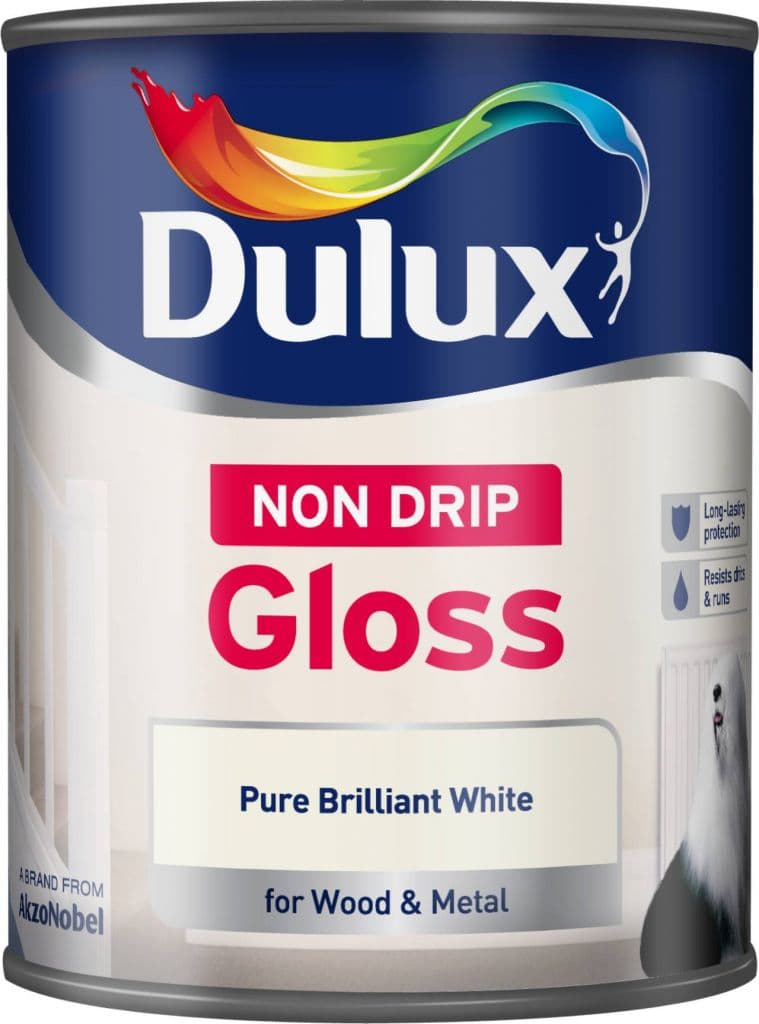 Dulux Non Drip Gloss 750ml - Pure Brilliant White