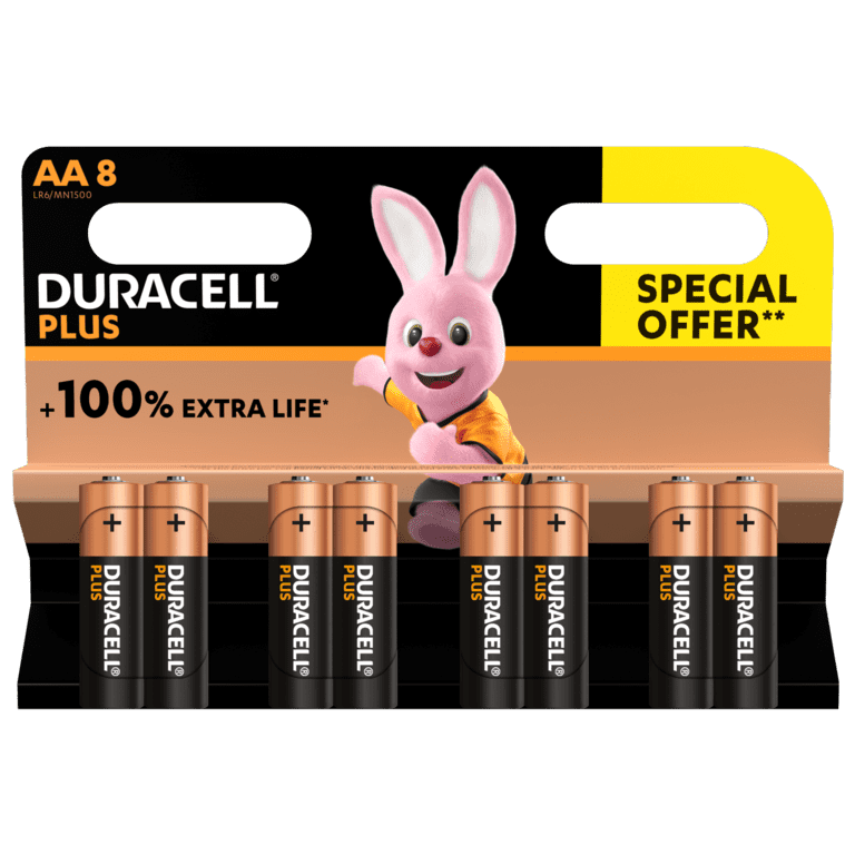Duracell Plus Power AA Special Offer Pack - 8 Pack