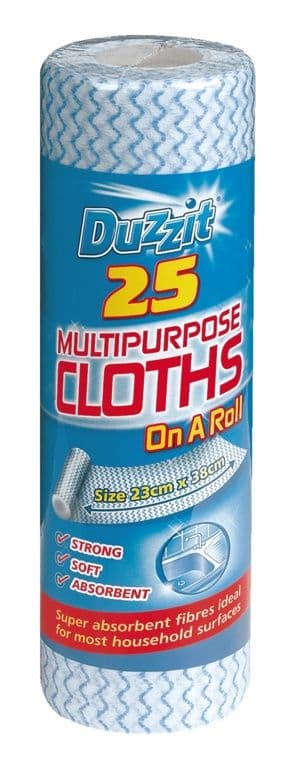 Duzzit Multi Purpose Cloths On A Roll - 25 Pack – Status Home Care