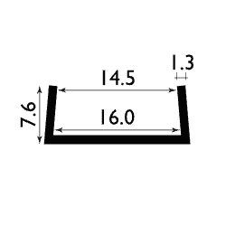 Easyfix Plastic Black Clip On Flt Edging - 2.44m x 16mm