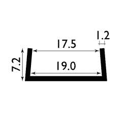 Easyfix Plastic White Clip On Flt Edging - 2.44m x 19mm