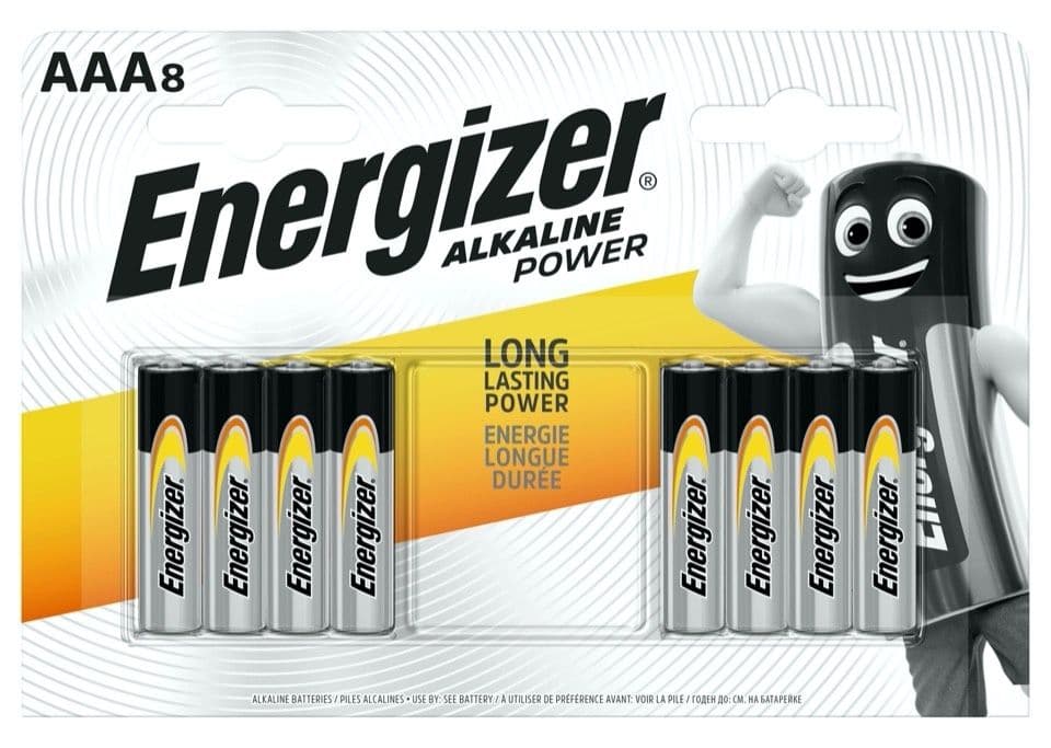 Energizer Alkaline Power Batteries - AAA Pack 8
