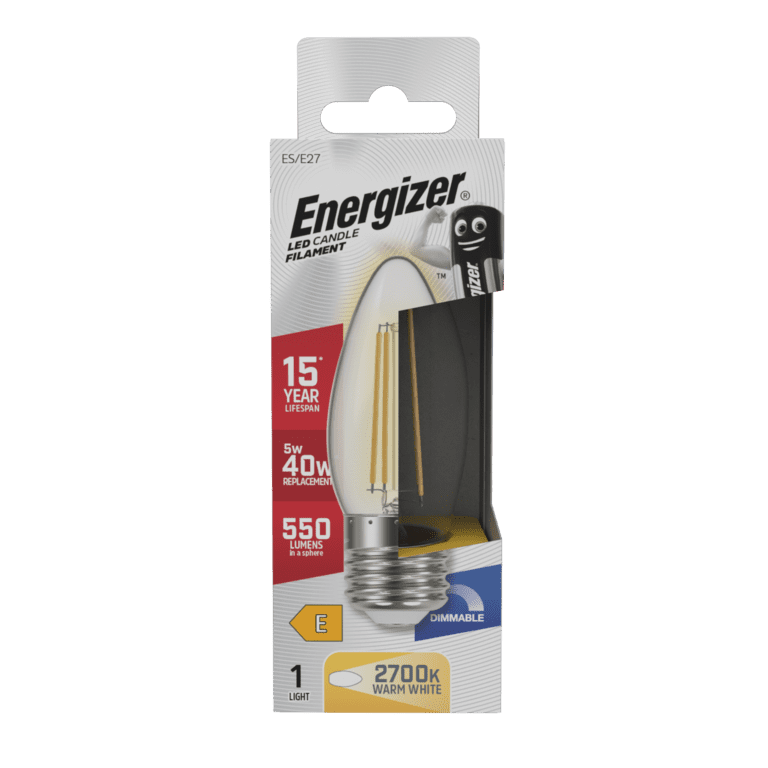 Energizer Filament LED Candle E27 Dimmable 5w - 470lm
