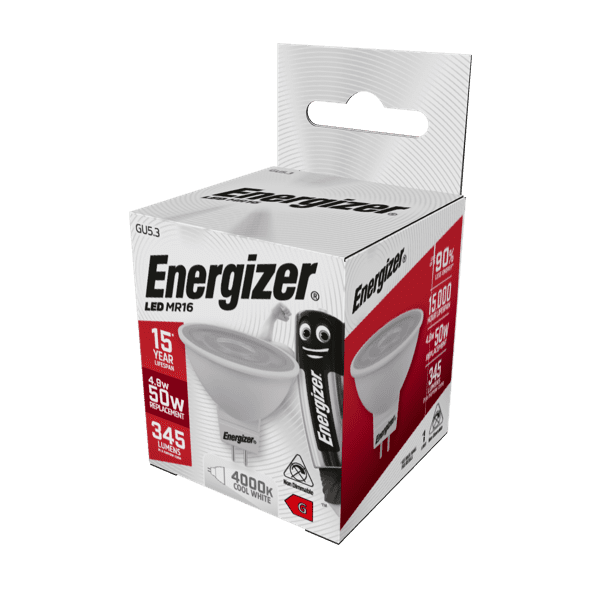 Energizer LED GU 5.3 MR16 3000k Warm White - 3.4w