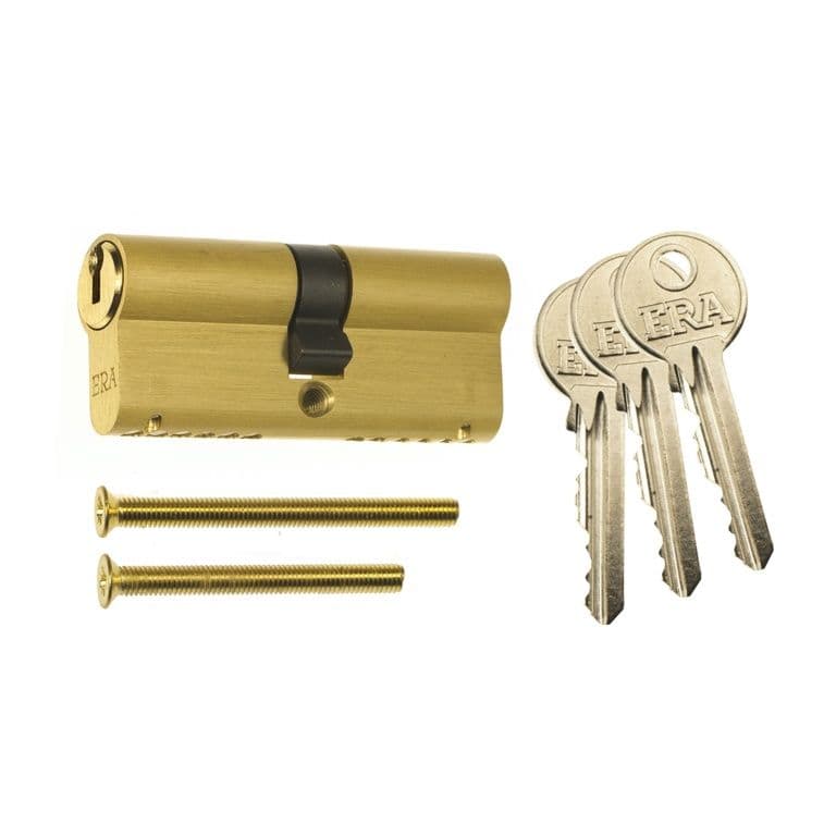 Era Euro Double 6 Pin Cylinder - 45/55 Brass Clam