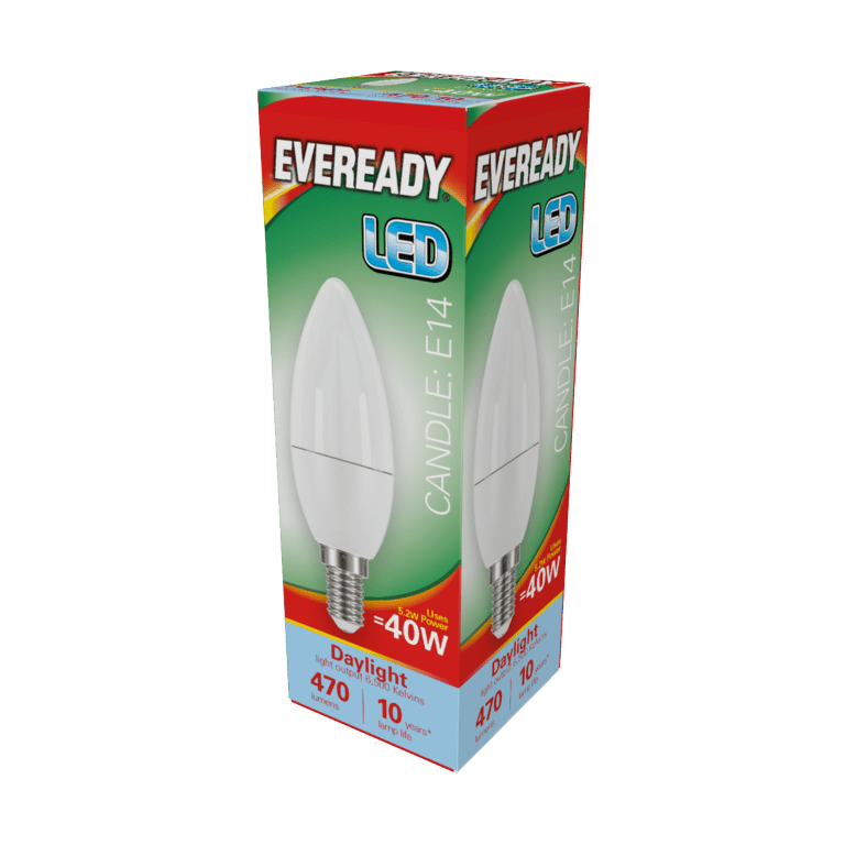 Eveready LED Candle 6W - 480lm Daylight 6500k E14