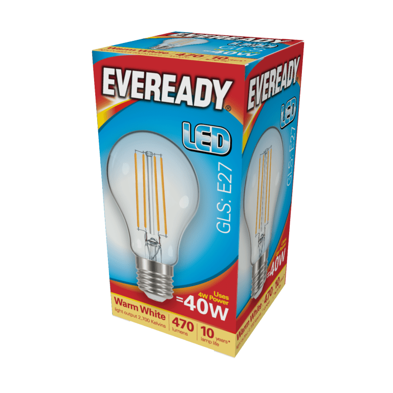 Eveready LED Filament GLS E27 470LM ES - 4W 27000K