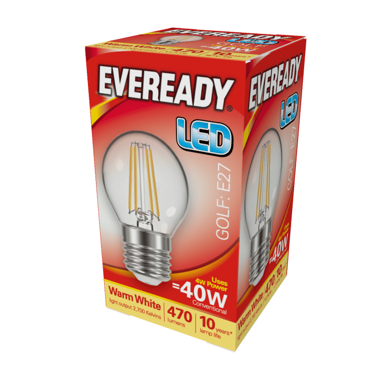 Eveready LED Filament Golf 470LM E27 ES - 4W 27000K