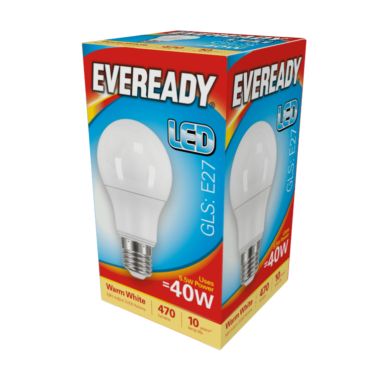 Eveready LED GLS 5.6w - 470lm Warm White 3000k E27