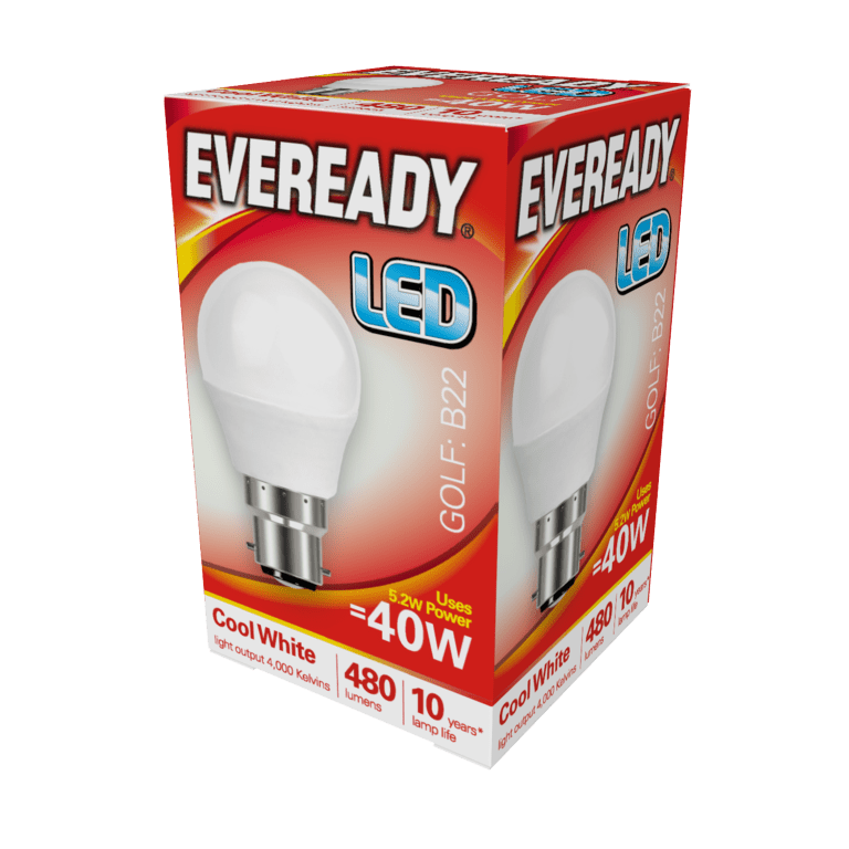 Eveready LED Golf - 40W 480lm B22