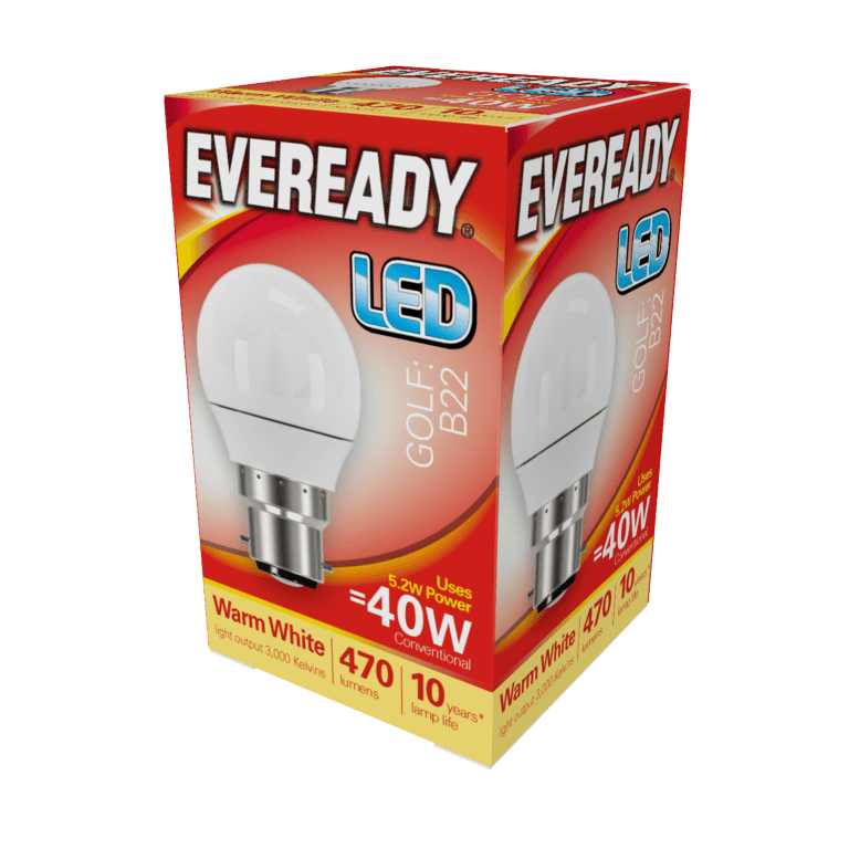 Eveready LED Golf 6w - 470lm Warm White 3000k B22