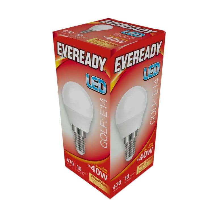 Eveready LED Golf 6w - 470lm Warm White 3000k E14