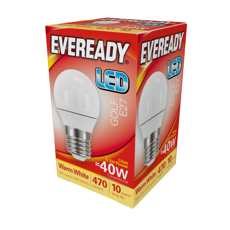 Eveready LED Golf 6w - 470lm Warm White 3000k E27