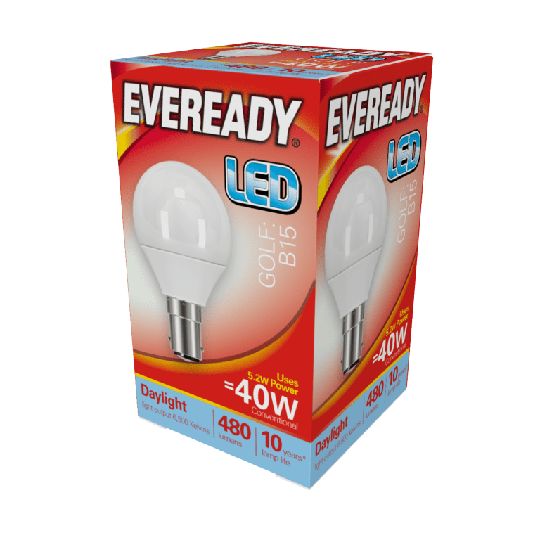Eveready LED Golf 6w - 480lm Daylight 6500k B15